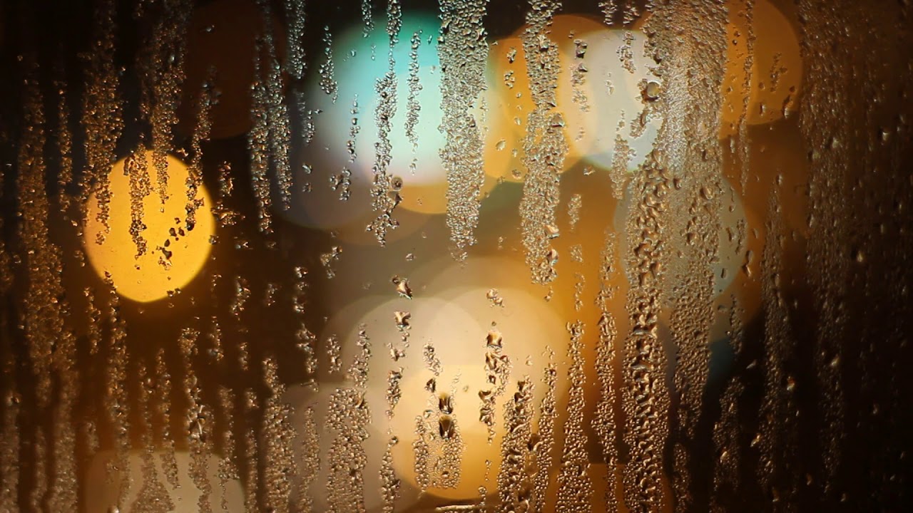 Rain On Window Video Traffic Lights In Background Full HD | Time Lapse